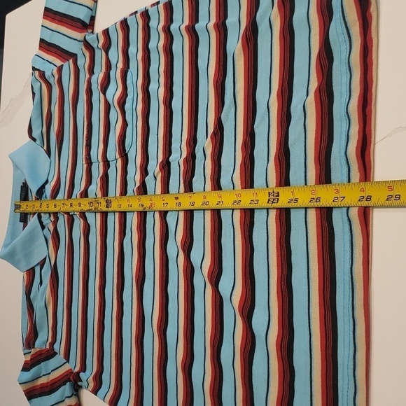 PLATINI Polo Golf Shirt Stripped Short Sleeve Men's Medium - Picture 9 of 12